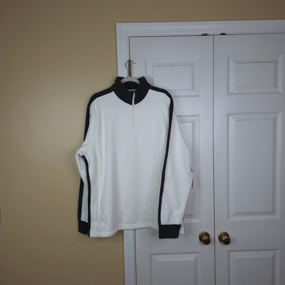 Swet Tailor Stretch Microfleece Quarter Zip Slalom Stripe Pullover Snow Size XL
